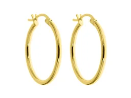 Yeidid 18K Gold Plated Sterling Silver 25mm French Lock Hoops