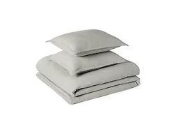 Amazon Basics Brushed Microfiber Comforter Set, Extra Soft with Natural Texture, 3-Piece, Queen/Full, Grey