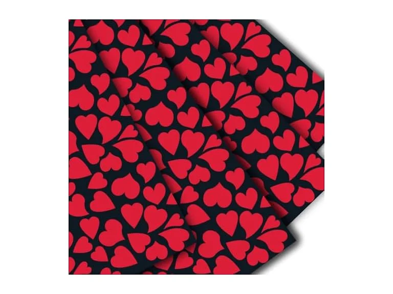LUV Ribbons Red Dreamy Hearts Floral Wrap Waterproof