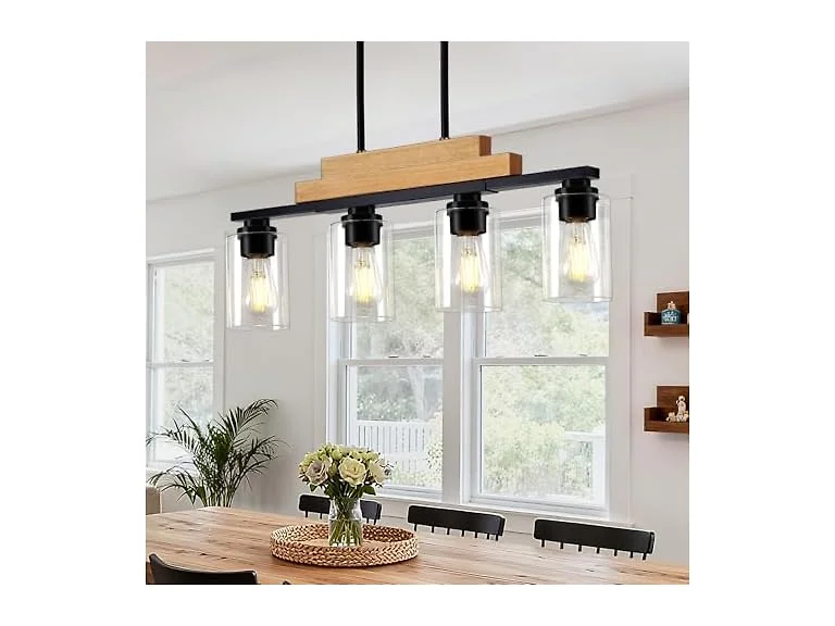 4-Light Linear Chandeliers for Dining Room Hanging (Open Box)