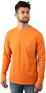 Field & Stream Men's Flush Out Long Sleeve Pocket Tee, Orange, XX-Large