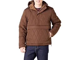 Amazon Essentials Men's Anorak Hooded Quarter-Zip Puffer Coat, Deep Brown, XX-Large