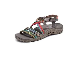 Skechers Women's Reggae-Sew Me-Boho Woven Strappy Slingback Sandal, Taupe/Multi, 6