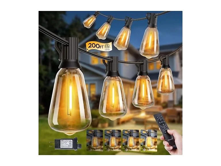 Minetom 152FT Outdoor String Lights with Remote