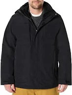 Amazon Essentials Men's Water Resistant 3 in 1 Snow Jacket, Black, Small