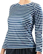Kanu Surf Women's Valencia Long Sleeve UPF 50+ Swim Shirt, Navy, Large