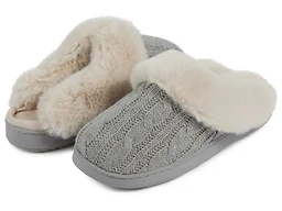 Floopi FLOOPI-409-GRY-S S Womens Cable Knit Scuff Slip