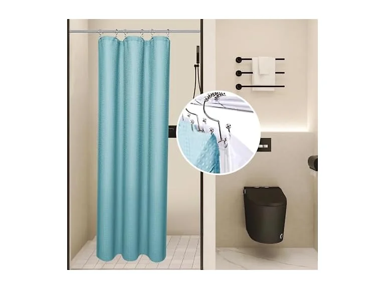 LaCyan Waterproof Waffle Shower Curtain