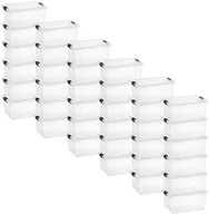 Superio Small Clear Storage Box with Lid, 6.6 Quart Plastic Container Bins for Organizing, Stackable Crates, BPA Free, Non Toxic, Odor Free, Organizers for Home, Office, School, and Dorm, 36 Pack