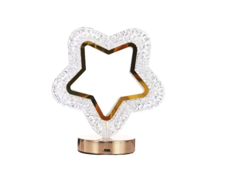 Rechargeable Acrylic Crystal Hollow Star Touch Light