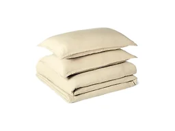Amazon Basics Brushed Microfiber Comforter Set, Extra Soft with Natural Texture, 3-Piece, King, Beige