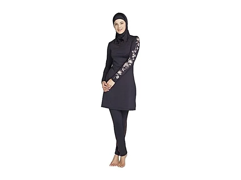 Yeesam Men (10-12) Muslim Full Swimsuits Black