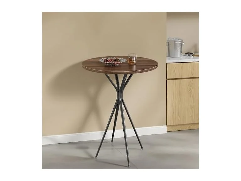 VASAGLE Bar Table, Round Cocktail High Top Pub Bistro Table, Steel Frame