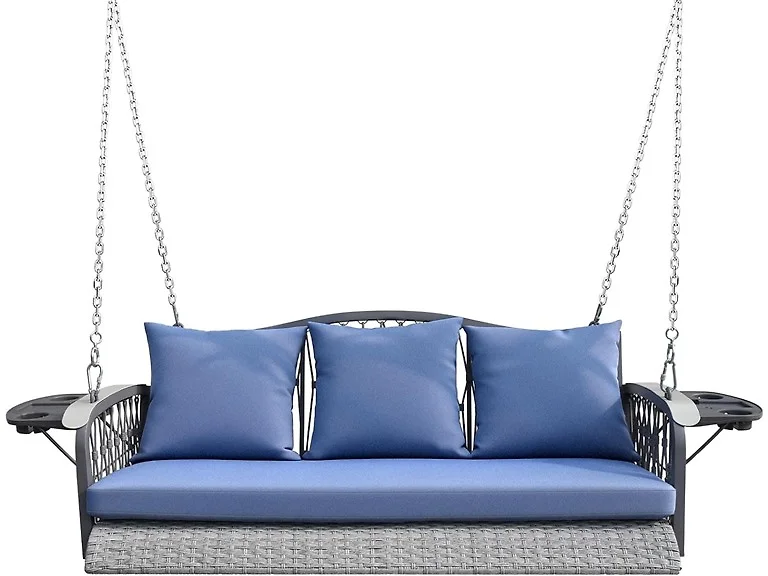 ZZW Wicker Porch Swing Heavy Duty