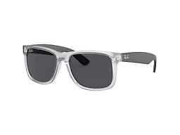 Ray-Ban RB4165 651287 51 51-16-145 Ray-Ban RB4165 Justin Classic Square Sunglasses  RUBBER TRANSPARENT/DARK GREY POLICARBONATE STANDARD