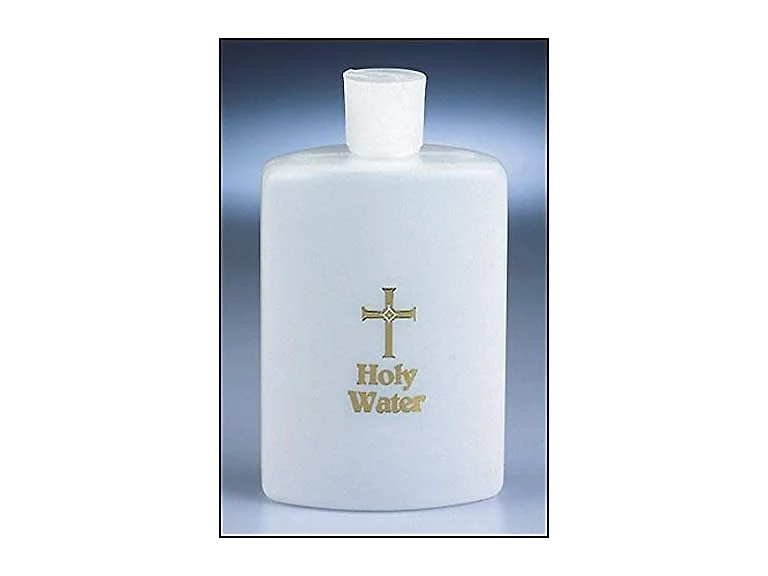 Large 8oz Frosted White Gold Cross Bottle