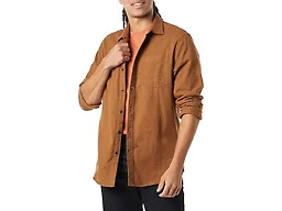 Amazon Essentials Men's Regular Fit Long-Sleeve Flannel Shirt, Soft Brushed Cotton, Lightweight yet Warm, Toffee Brown, Small