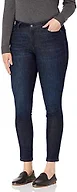 Amazon Essentials Women's Stretchy Mid Rise Curvy Skinny Jeans, Dark Wash, 0 Short