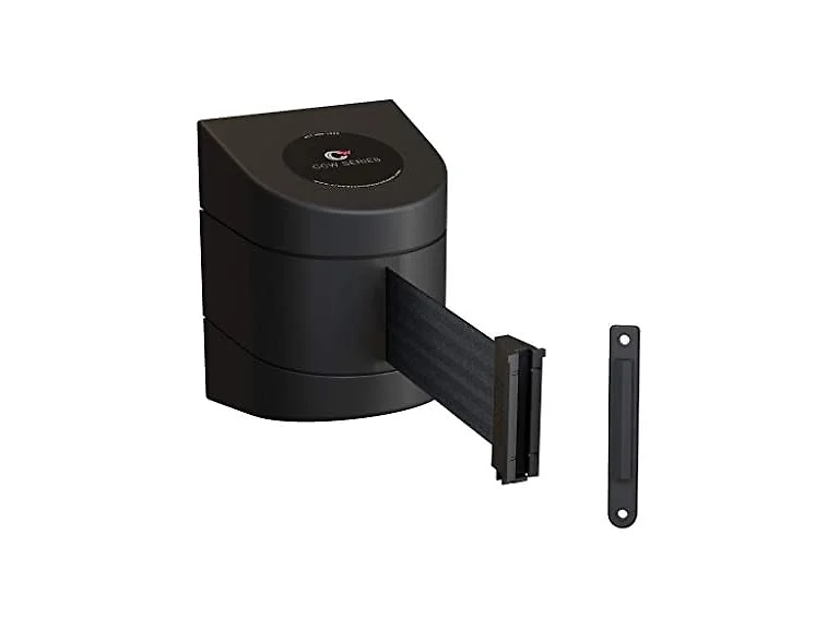 Black Wall Mount Retractable Belt Barrier