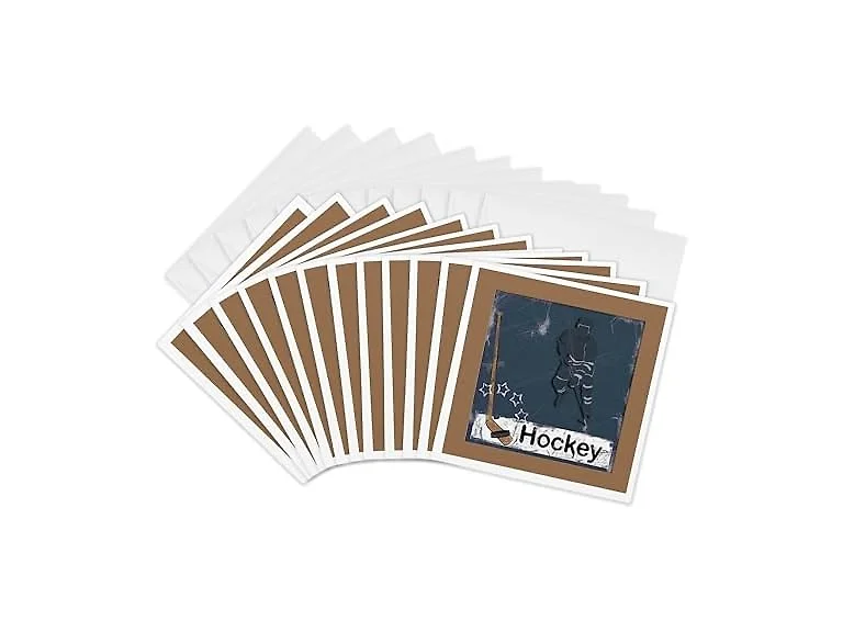 3dRose Hockey Player - Greeting Cards