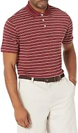 Amazon Essentials Men's Moisture Wicking Golf Polo Shirt, Short Sleeve, Slim-Fit, Quick-Dry, Active Wear, Port Stripe, X-Large