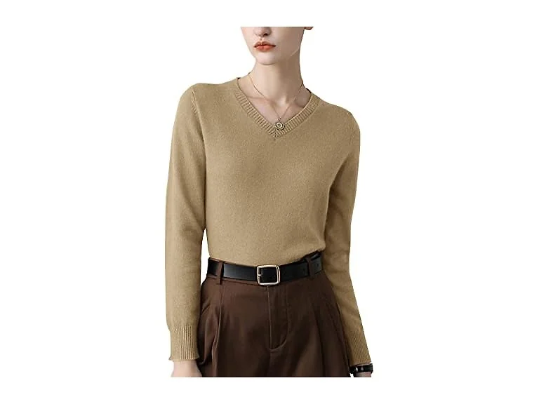 Altairega Women (14) V-Neck Pullover Slim Shirts