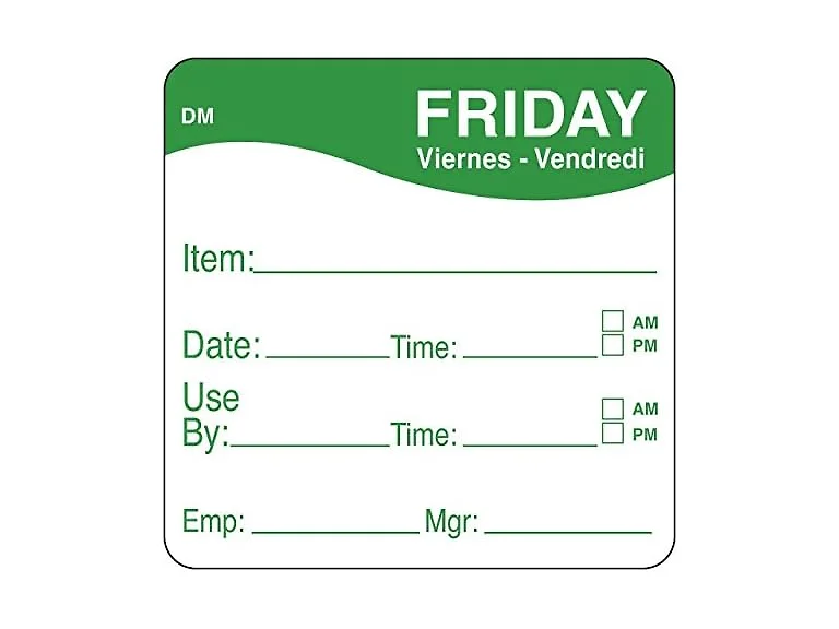 DAYMARK FOOD SAFETY Label 2x2