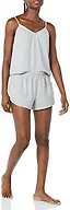 Amazon Essentials Women's Knit Jersey Cami Short Pajama Set, Grey Heather, Small
