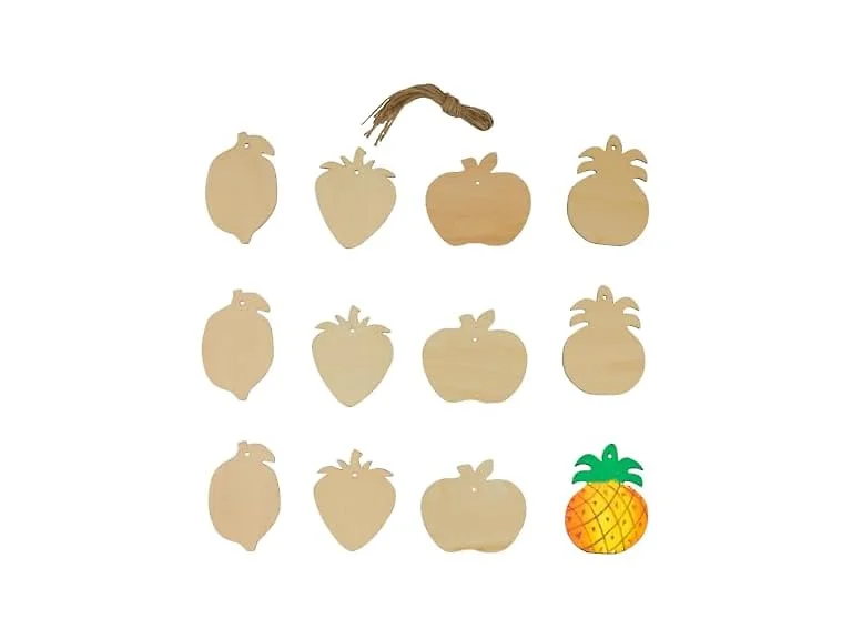 Colorations Decorate Your Own Wooden Fruit Shape Ornaments
