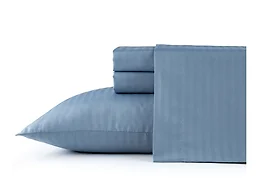 Bibb Home Damask Stripe 4 Piece Sheet Set