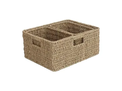 CROS Set of 3 Seagrass Storage Baskets Kitchen (Natural)