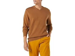 Amazon Essentials Men's V-Neck Sweater (Available in Big & Tall), Toffee Brown, XX-Large