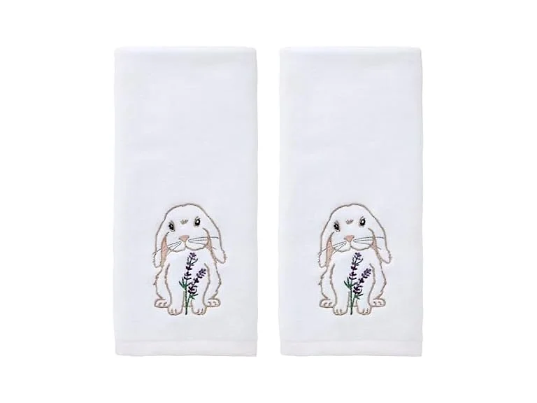 SKL Home Easter Bunny Lop 100% Cotton Embroidered 2pc