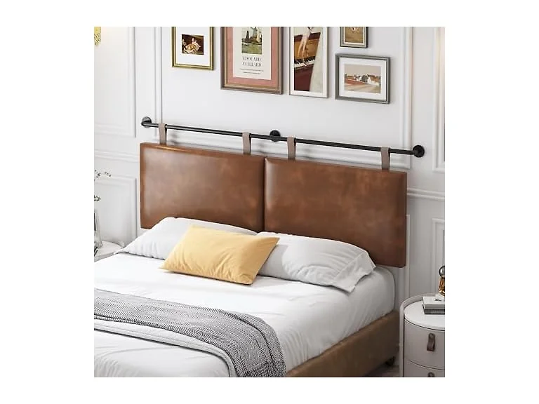 HouseMila Brown Leather King Headboard