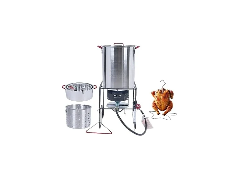 HEATAK 30QT Turkey Fryer Combo SIlver