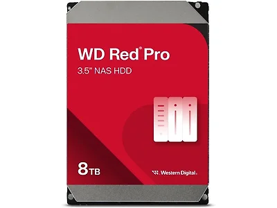 Western Digital 8TB WD Red Pro NAS Internal Hard Drive HDD - 7200 RPM, SATA 6 Gb/s, CMR, 256 MB Cache, 3.5" - WD8003FFBX (Open Box)
