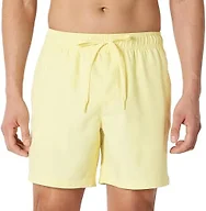 Amazon Essentials Men's Swim Trunks with Mesh Lining, Pockets, Drawstring Closure, Light Yellow, Large