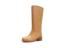 JOKACEAR Suede Banana Women's Knee High Boots Square Toe Chunky Block Heel Long Boots for Women Comfortable Slip on Low Heel Womens Riding Boot.