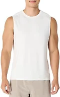 Amazon Essentials Men's Active Quick Dry Moisture-Wicking Tech Stretch Lightweight Sleeveless Muscle Shirt, White, X-Large