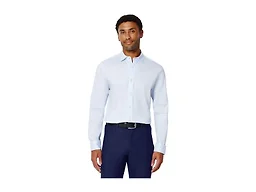 Amazon Essentials Men's Slim Fit Stretch Wrinkle Free Spread Collar Dress Shirt, Light Blue, X-Small