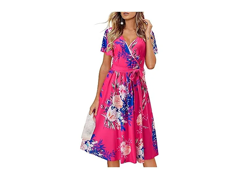 Laishen Women (XL) V Neck Short Sleeves Dress