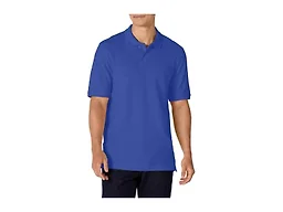 Amazon Essentials Men's Regular-Fit Cotton Pique Polo Shirt, Short Sleeve (Available in Big & Tall), Blue, X-Small