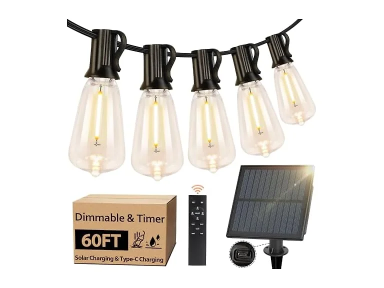 Bosceos Solar Outdoor String Lights