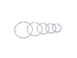 Sterling Silver  Classic Hoop Earrings 