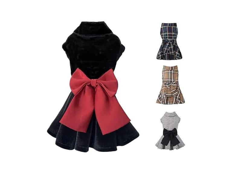 Dog Dress with Bowknot, Fashional All Weathe
