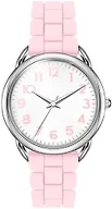 Bisley Women Watch Pink Silicone Strap Arabic Dial Easy to Read Watch