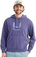 HUK Mens Cotton Fleece Hoodie, Soft, Warm, Comfortable Hooded Sweatshirt Pullover for Men, Skipper Blue, X-Large