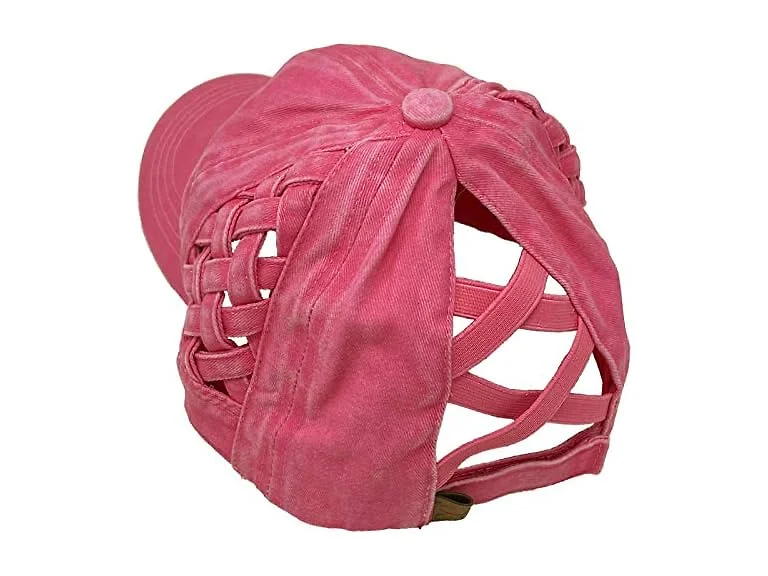 C.C (OS) Ponytail Criss Cross Messy Buns Pink