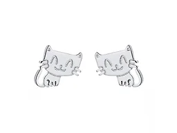 AAA IGT-DAAS-DEBS7242 Sterling Silver Cat Earrings Silver 