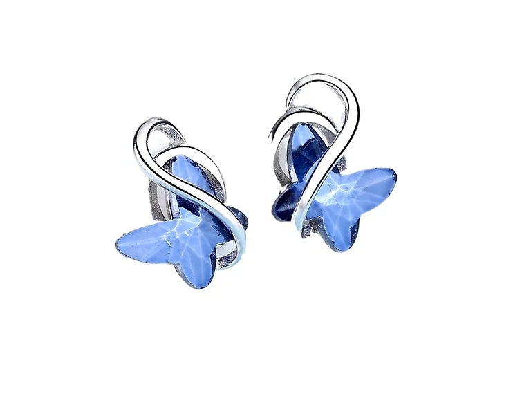 Silver Butterfly Crystal Studs